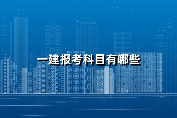 一建报考科目有哪些