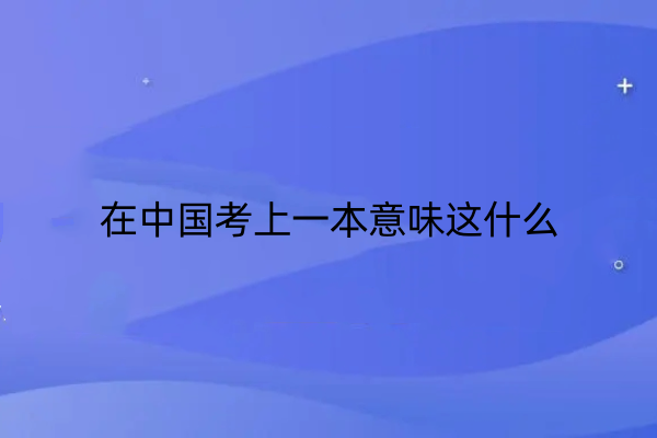 考上一本是什么水平