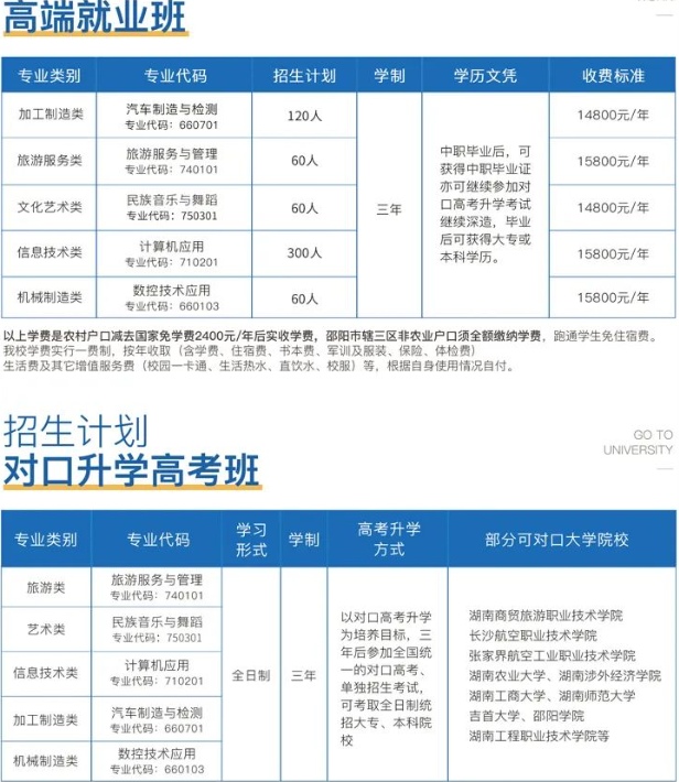 邵阳远航中等职业技术学校2024年学费多少