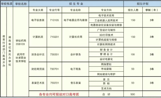 武冈市环球职业技术学校2025年招生简章